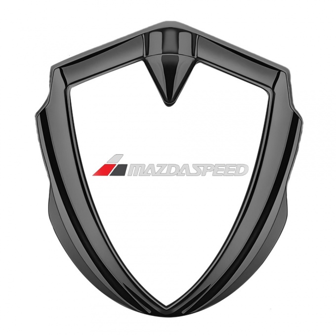Mazda Speed Fender Emblem Badge Graphite Pearl Base White Red Logo