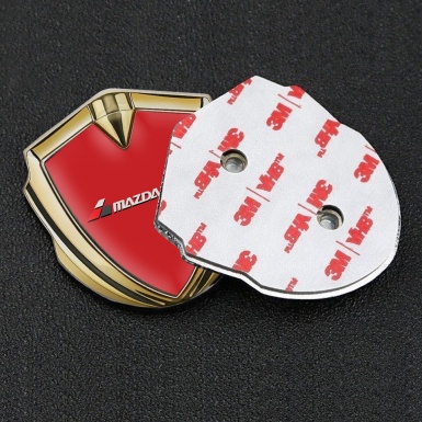 Mazda Speed Emblem Trunk Badge Gold Crimson Base White Red Logo