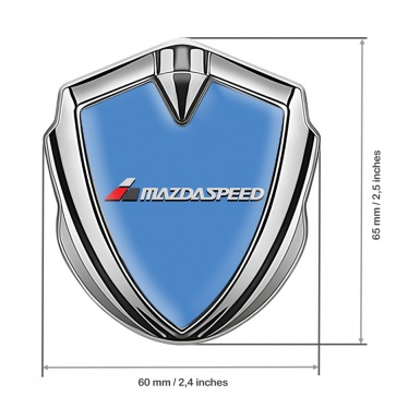 Mazda Speed Metal Emblem Badge Silver Glacial Blue Grey Logo Edition