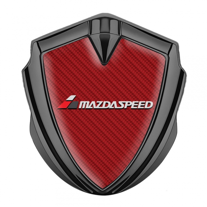 Mazda Speed Emblem Ornament Badge Graphite Red Carbon Grey Logo Edition