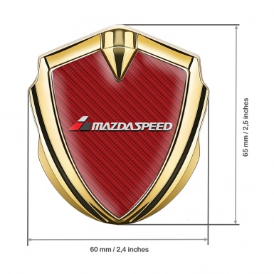 Mazda Speed Emblem Ornament Badge Gold Red Carbon Grey Logo Edition