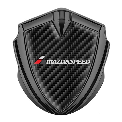 Mazda Speed Emblem Metal Badge Graphite Black Carbon Grey Logo Design