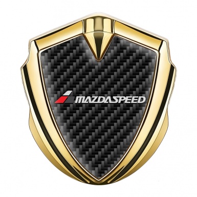 Mazda Speed Emblem Metal Badge Gold Black Carbon Grey Logo Design