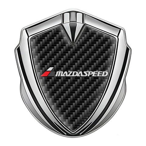 Mazda Speed Emblem Metal Badge Silver Black Carbon Grey Logo Design