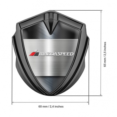 Mazda Speed 3d Emblem Badge Graphite Polished Steel Grey Logo Design