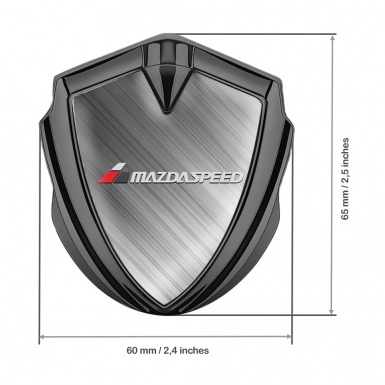 Mazda Speed Emblem Silicon Badge Graphite Brushed Steel Grey Logo Motif
