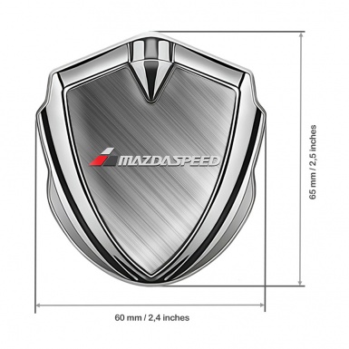 Mazda Speed Emblem Silicon Badge Silver Brushed Steel Grey Logo Motif