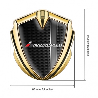 Mazda Speed Badge Self Adhesive Gold Black Carbon Sport Stripe