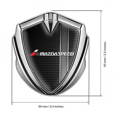 Mazda Speed Badge Self Adhesive Silver Black Carbon Sport Stripe