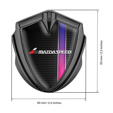 Mazda Speed Emblem Fender Badge Graphite Black Carbon Color Sport Stripe