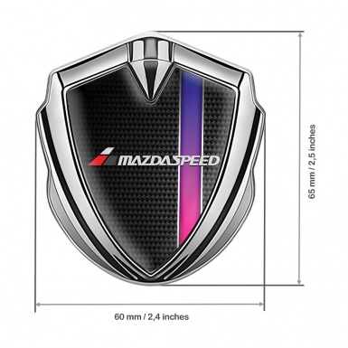 Mazda Speed Emblem Fender Badge Silver Black Carbon Color Sport Stripe