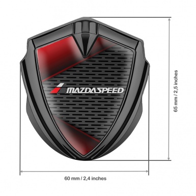 Mazda Speed Fender Emblem Badge Graphite Dark Mesh Red Fragments