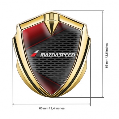Mazda Speed Fender Emblem Badge Gold Dark Mesh Red Fragments