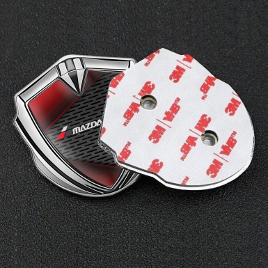 Mazda Speed Fender Emblem Badge Silver Dark Mesh Red Fragments