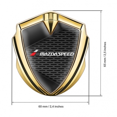 Mazda Speed Emblem Trunk Badge Gold Dark Grate Grey Elements