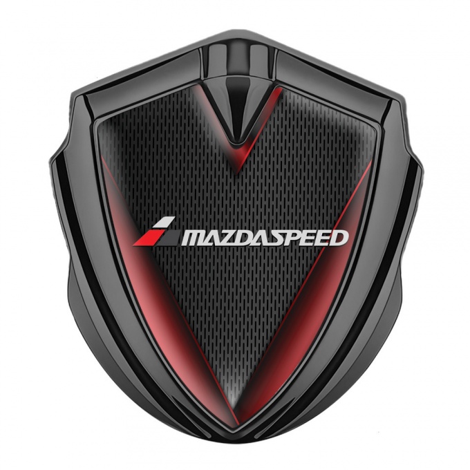 Mazda Speed Emblem Self Adhesive Graphite Dark Mesh Red Sides Edition