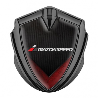 Mazda Speed Metal Emblem Badge Graphite Dark Texture Red Fragments