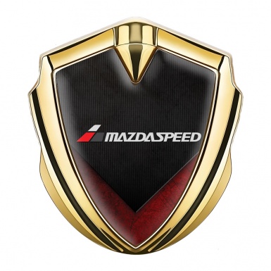 Mazda Speed Metal Emblem Badge Gold Dark Texture Red Fragments