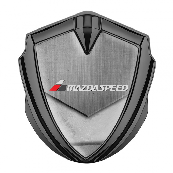 Mazda Speed Domed Emblem Badge Graphite Tarmac Texture Grey Logo