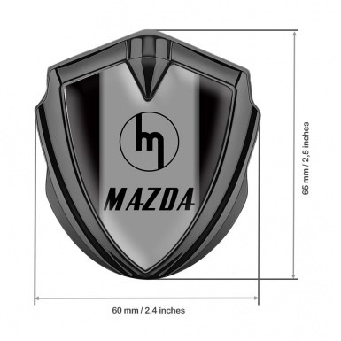 Mazda Emblem Ornament Badge Graphite Black Frame Vintage Logo