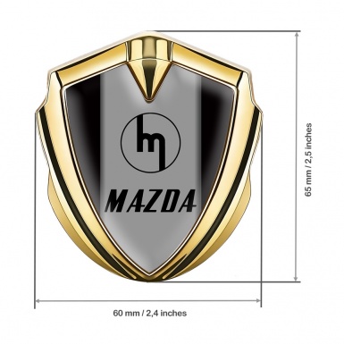 Mazda Emblem Ornament Badge Gold Black Frame Vintage Logo