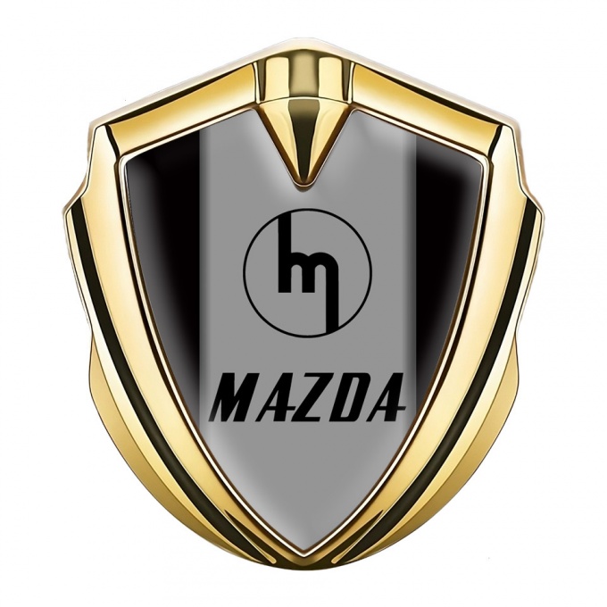 Mazda Emblem Ornament Badge Gold Black Frame Vintage Logo
