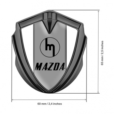 Mazda Bodyside Domed Emblem Graphite White Frame Vintage Logo