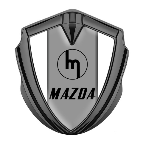 Mazda Bodyside Domed Emblem Graphite White Frame Vintage Logo