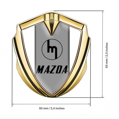 Mazda Bodyside Domed Emblem Gold White Frame Vintage Logo