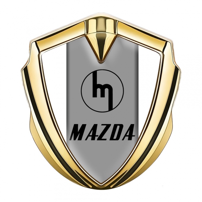 Mazda Bodyside Domed Emblem Gold White Frame Vintage Logo