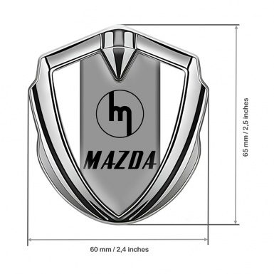 Mazda Bodyside Domed Emblem Silver White Frame Vintage Logo