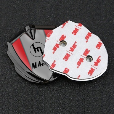 Mazda Emblem Metal Badge Graphite Crimson Frame Vintage Logo