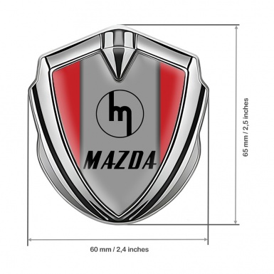 Mazda Emblem Metal Badge Silver Crimson Frame Vintage Logo