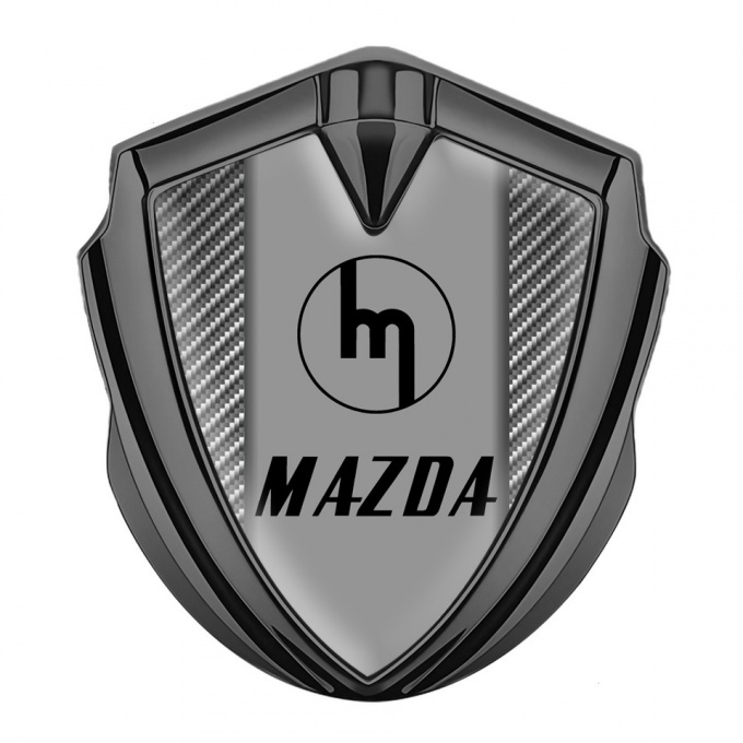 Mazda Emblem Badge Self Adhesive Graphite Light Carbon Vintage Logo