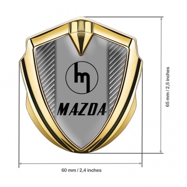 Mazda Emblem Badge Self Adhesive Gold Light Carbon Vintage Logo