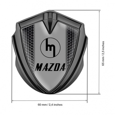 Mazda Silicon Emblem Badge Graphite Dark Grate Vintage Logo Design