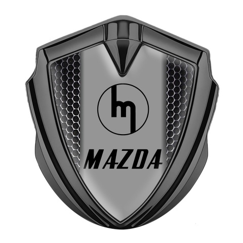 Mazda Silicon Emblem Badge Graphite Dark Grate Vintage Logo Design