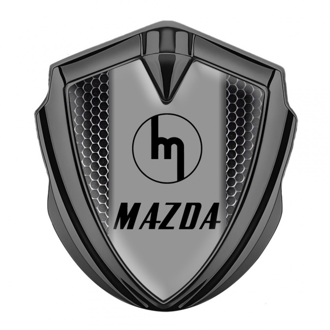 Mazda Silicon Emblem Badge Graphite Dark Grate Vintage Logo Design