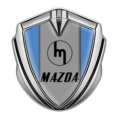 Mazda Emblem Car Badge Silver Glacial Blue Vintage Logo Edition