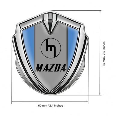 Mazda Emblem Car Badge Silver Glacial Blue Vintage Logo Edition
