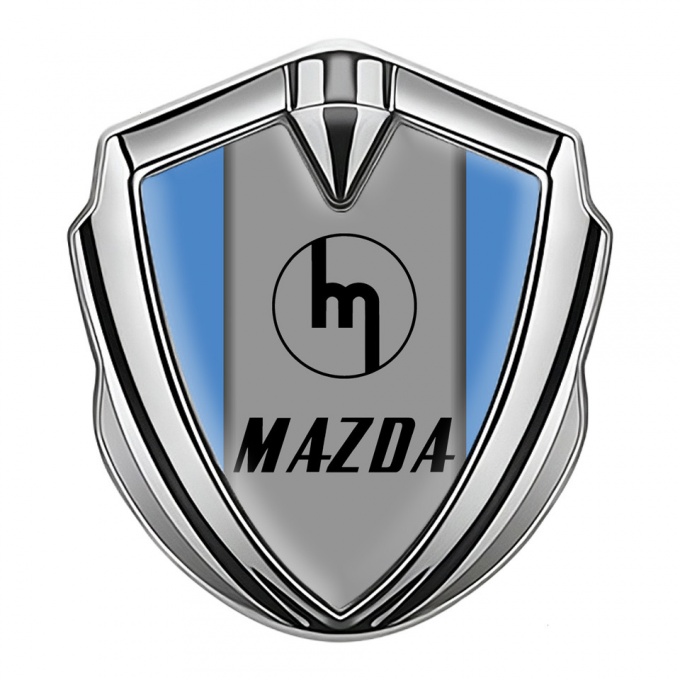 Mazda Emblem Car Badge Silver Glacial Blue Vintage Logo Edition