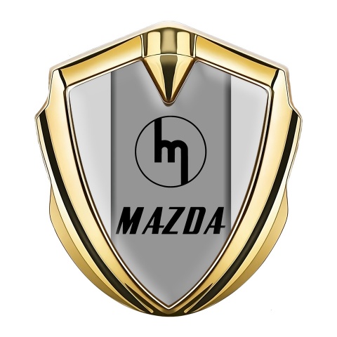 Mazda Bodyside Emblem Self Adhesive Gold Moon Grey Vintage Logo