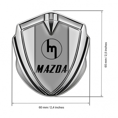 Mazda Bodyside Emblem Self Adhesive Silver Moon Grey Vintage Logo