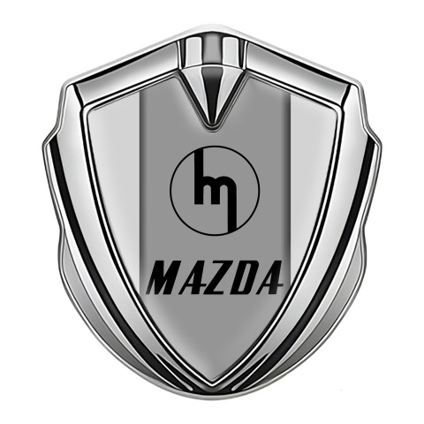 Mazda Bodyside Emblem Self Adhesive Silver Moon Grey Vintage Logo