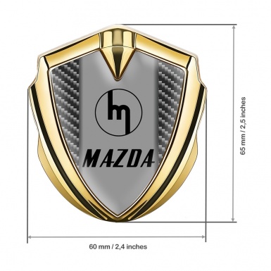 Mazda Emblem Silicon Badge Gold Dark Carbon Vintage Logo Design