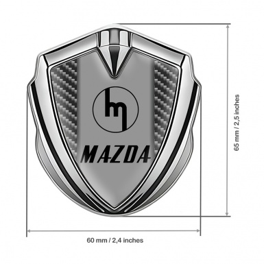Mazda Emblem Silicon Badge Silver Dark Carbon Vintage Logo Design