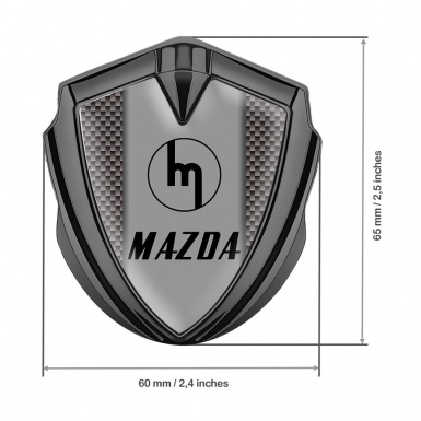 Mazda Metal Domed Emblem Graphite Grey Carbon Vintage Logo Edition
