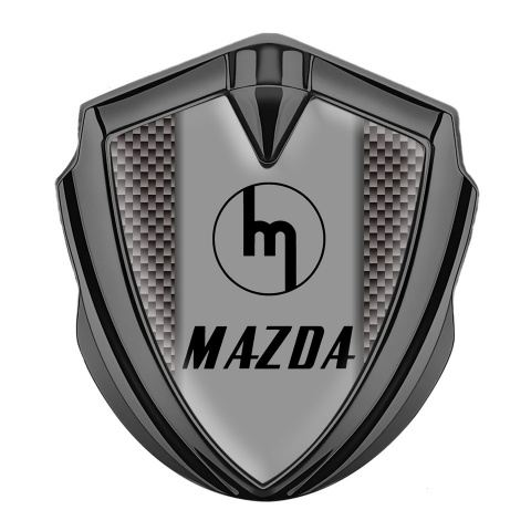 Mazda Metal Domed Emblem Graphite Grey Carbon Vintage Logo Edition