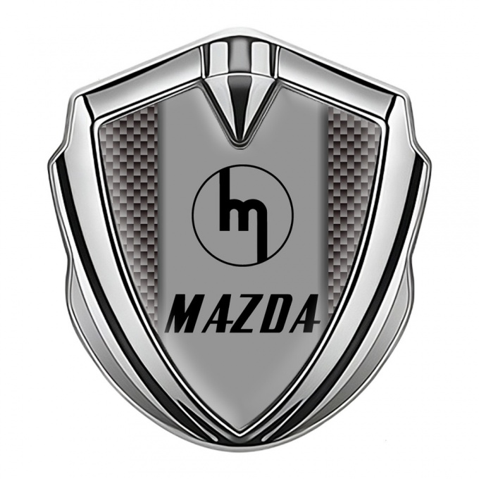 Mazda Metal Domed Emblem Silver Grey Carbon Vintage Logo Edition