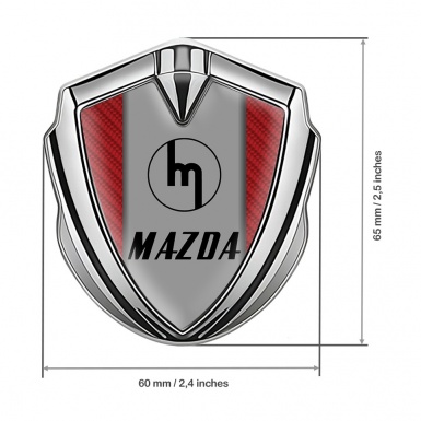 Mazda Emblem Fender Badge Silver Red Carbon Vintage Logo Edition